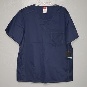 Mens scrub top Large Dickies NWT navy 81722